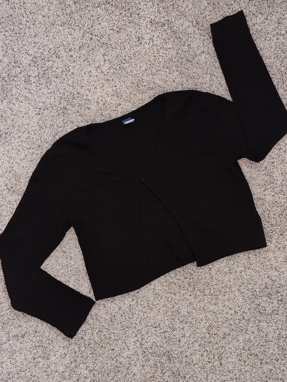 Girl's Old Navy Black Cropped V-Neck Cardigan (Size L 10/12)